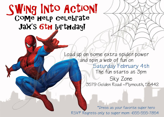 Spiderman Birthday Invitations