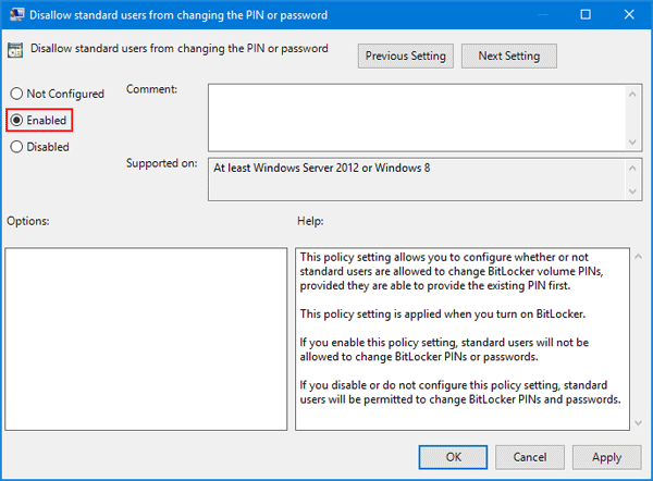 Cara Mencegah User Mengganti Password Bitlocker di Windows 10