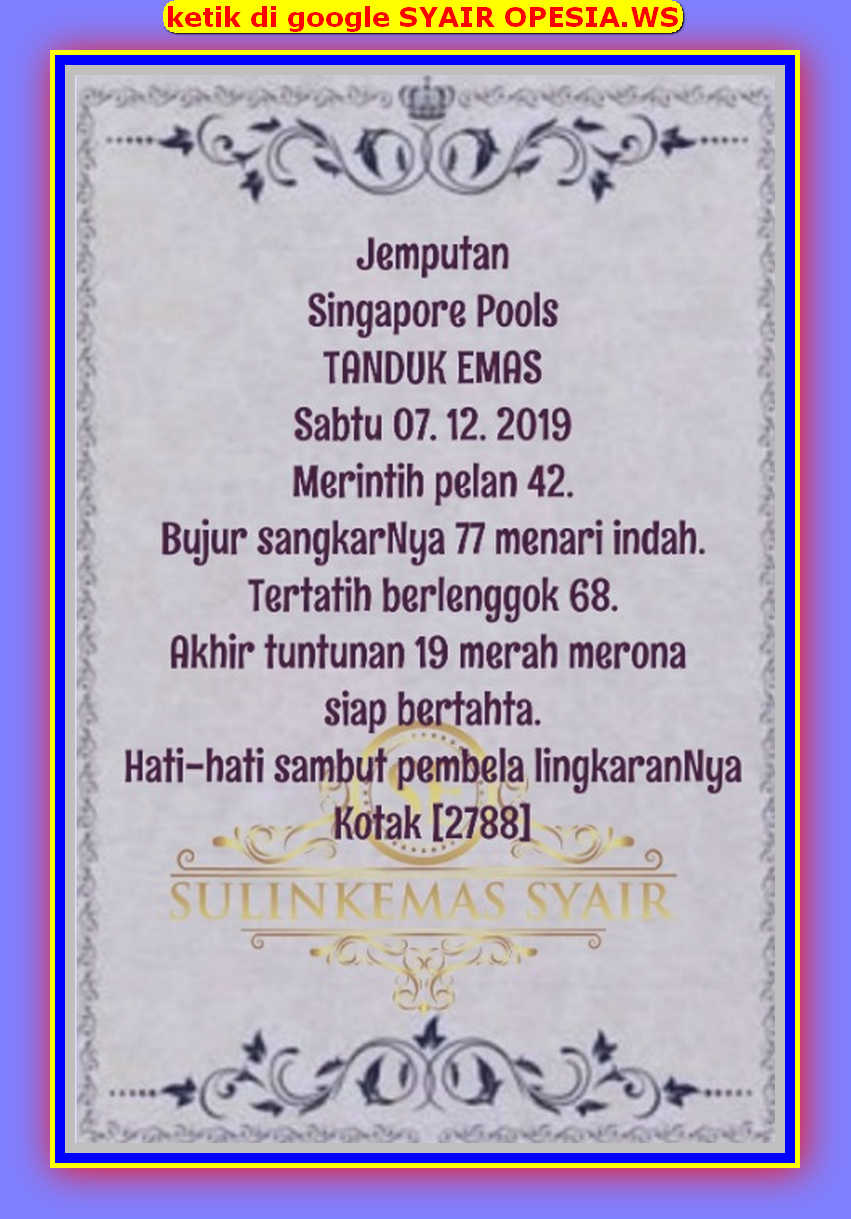 1 New Message Kode Syair Singapore 7 Desember 2019 Forum Syair Togel Hongkong Singapura Sydney
