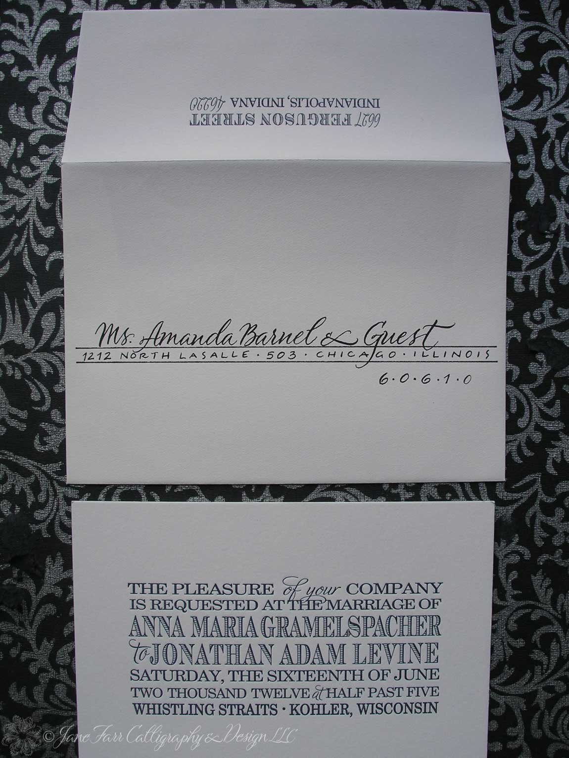 Wedding Calligraphy by Jane Farr