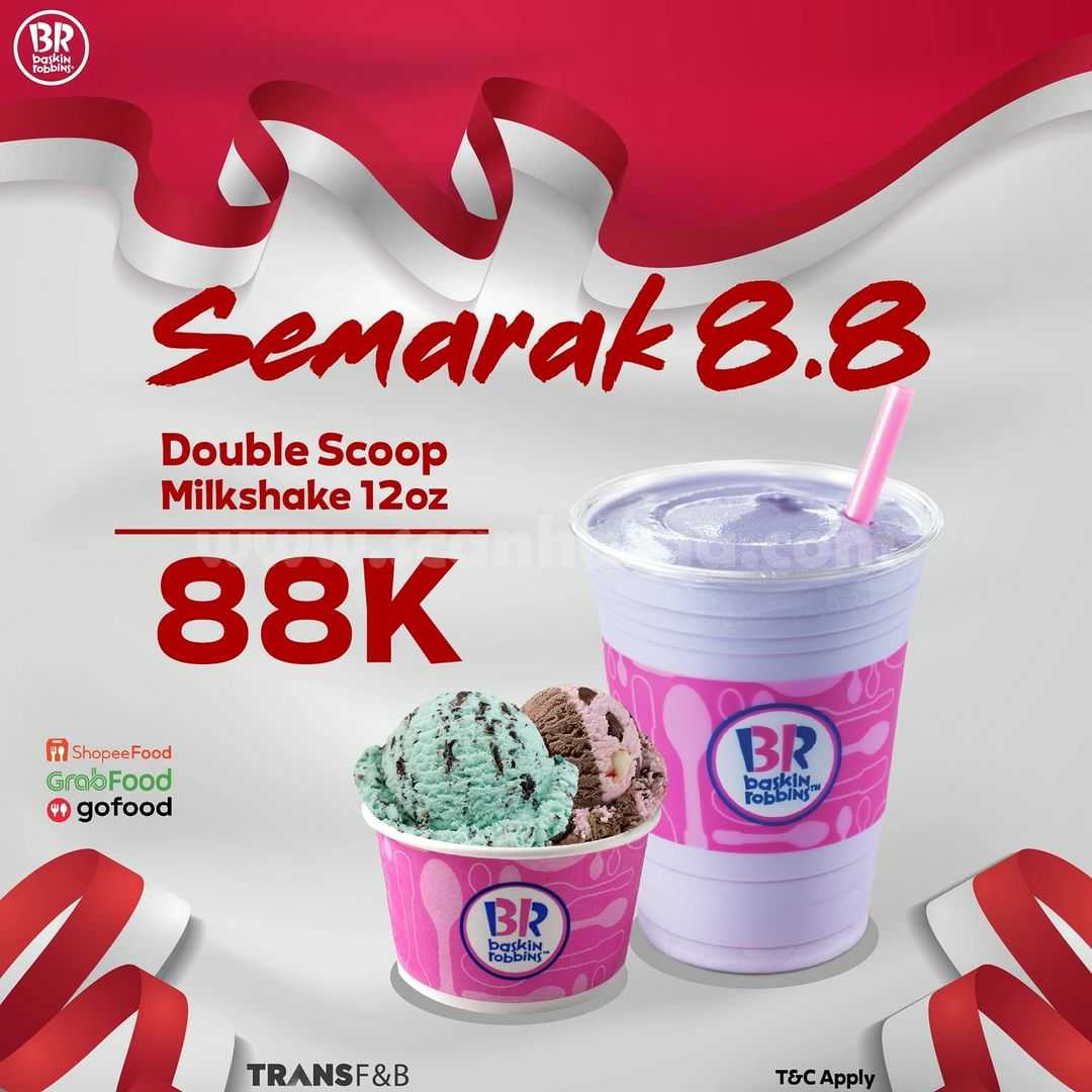 Baskin Robbins Promo Flash Sale 8.8 Harga 1 Double Scoop + 1