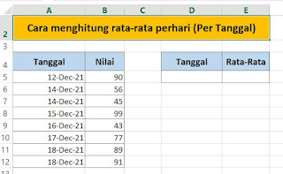 Cara Menghitung Rata-rata Perhari
