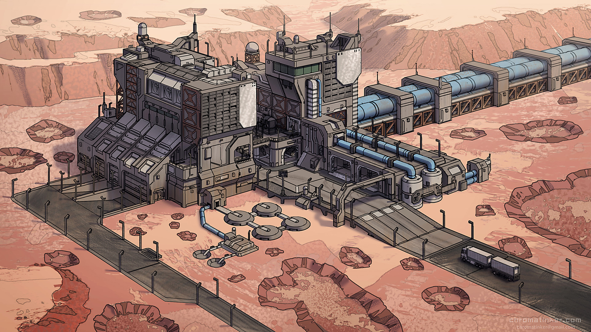 Factory on Mars by Adam Taylor human Mars