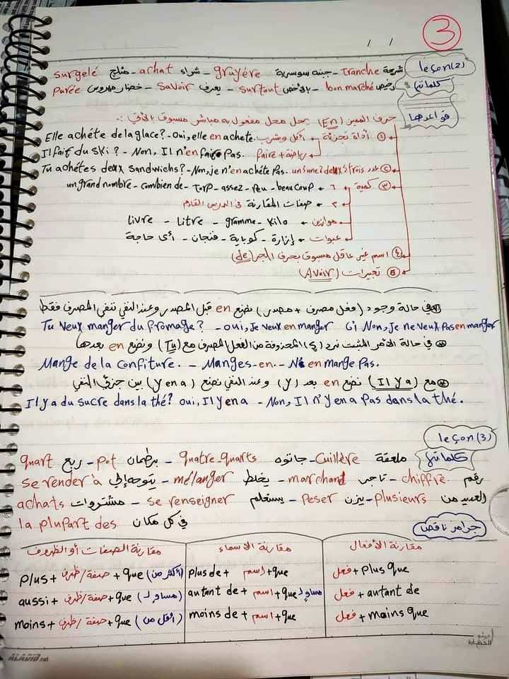 ملخص الفرنساوي لثالثة ثانوي في ٨ ورقات مهمة جداً وميسرة جداً 3