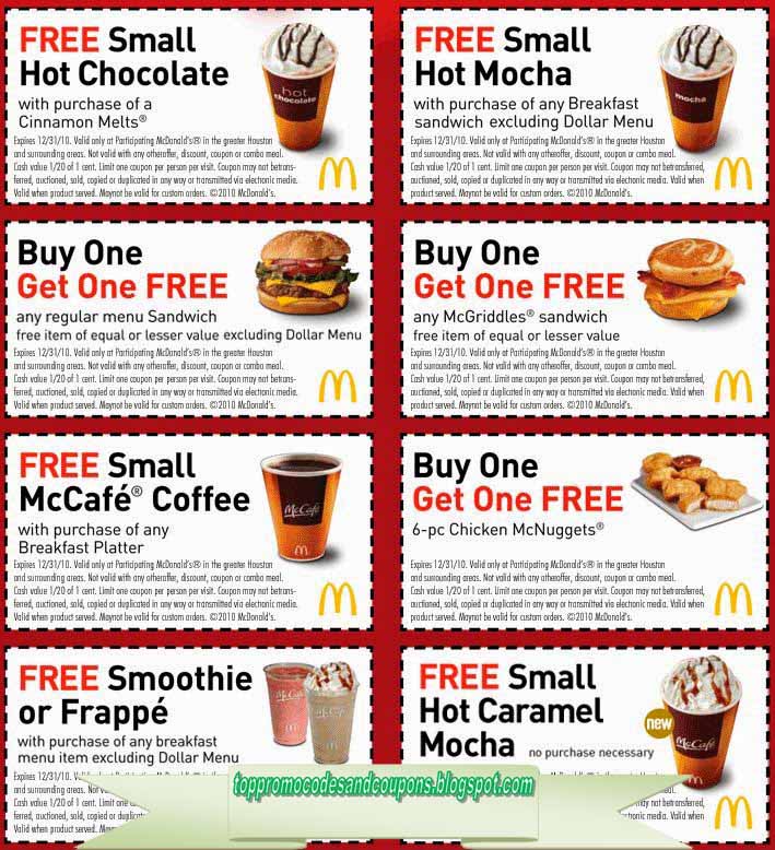 Free Promo Codes and Coupons 2023 Mcdonalds Coupons