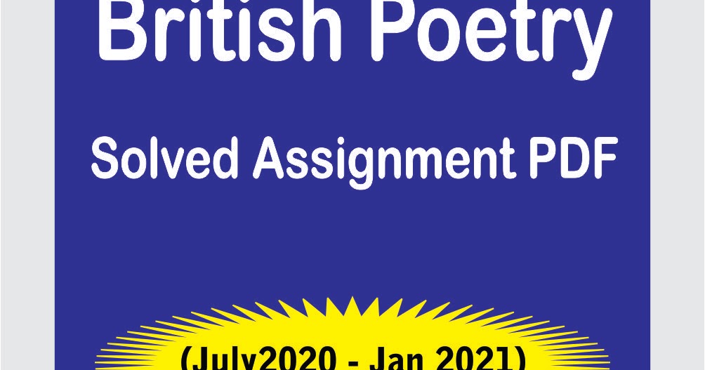 british poetry ignou assignment
