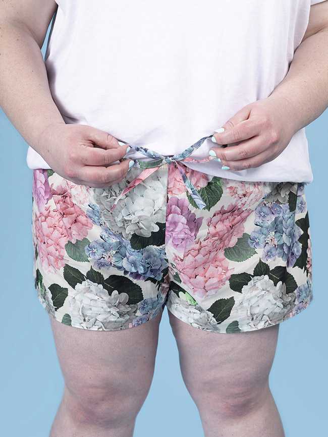 Jaimie pyjama bottoms and shorts sewing pattern in UK 16-34 from Tilly and the Buttons