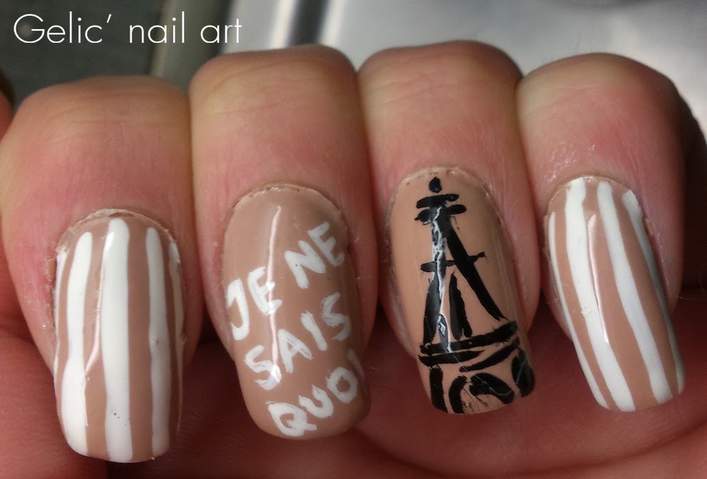 Gelic' nail art Paris Eiffel Tower nail art for France