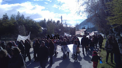 Resultado de imagen para marcha en lago puelo por pago de haberes