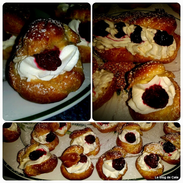 Petits Choux A La Creme Patissiere Chantilly Et Framboises