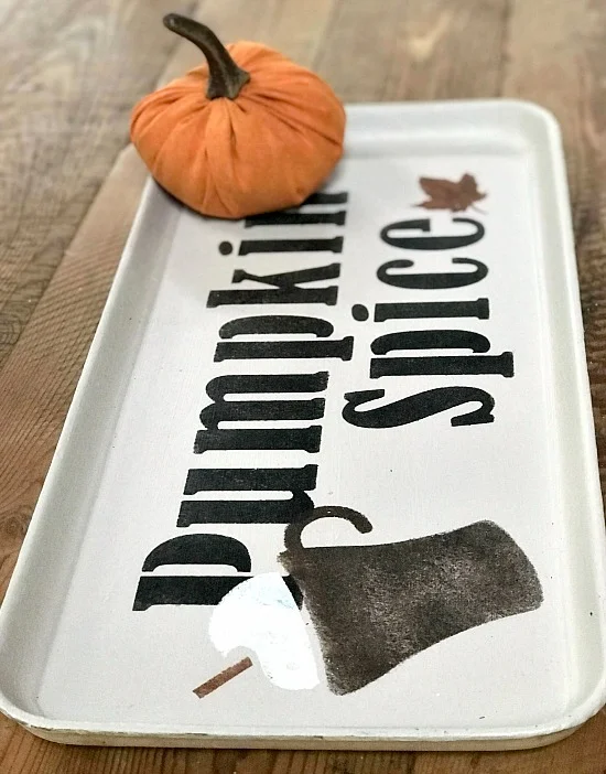 Pumpkin Spice Tray with small pumpkin