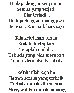 Lirik Lagu Hadapi Dengan Senyuman Info Dan Tips Dewa 19 hadapi dengan senyuman string version. lirik lagu hadapi dengan senyuman