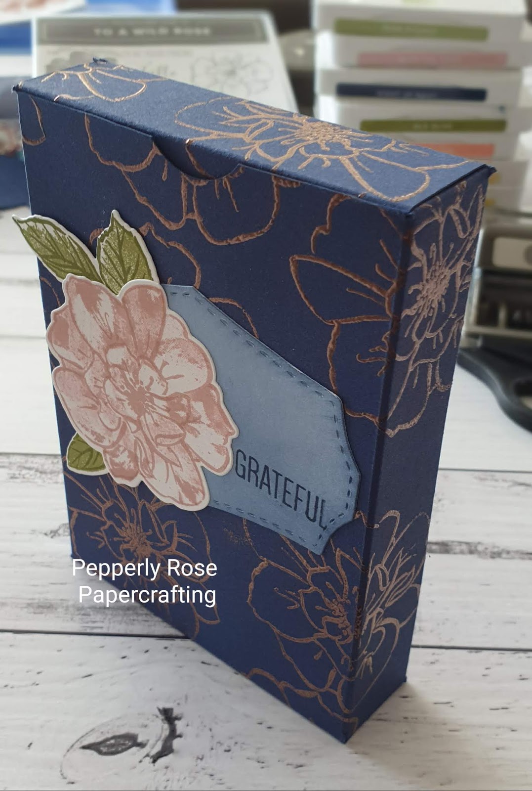 Pepperly Rose Papercrafting Stampin Up! To A Wild Rose Note Card Gift Box