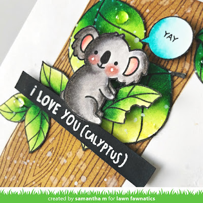 I Like You More Than Naps Card by Samantha Mann - Lawn Fawnatics, Lawn Fawn, Koala, Distress Inks, Cards, Handmade Cards, Card Making, #lawnfawn #lawn