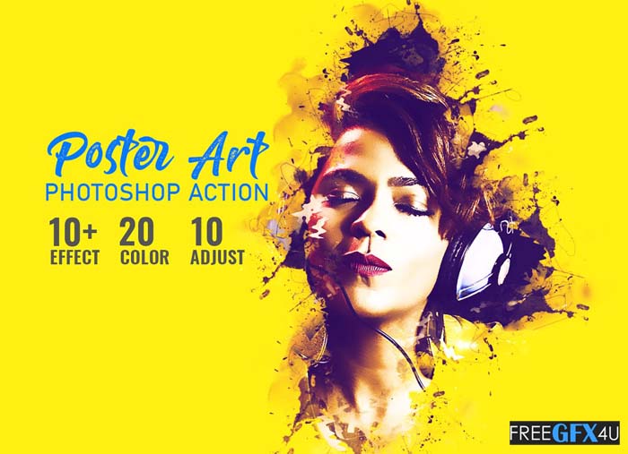 Creative Market - Poster Art Photoshop Action Poster Art Photoshop Action