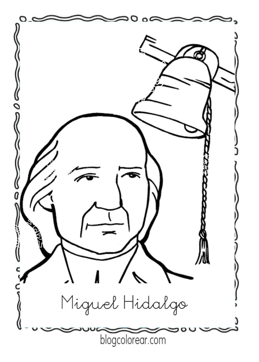 Miguel Hidalgo colorear Grito de Dolores México - Colorear dibujos  infantiles