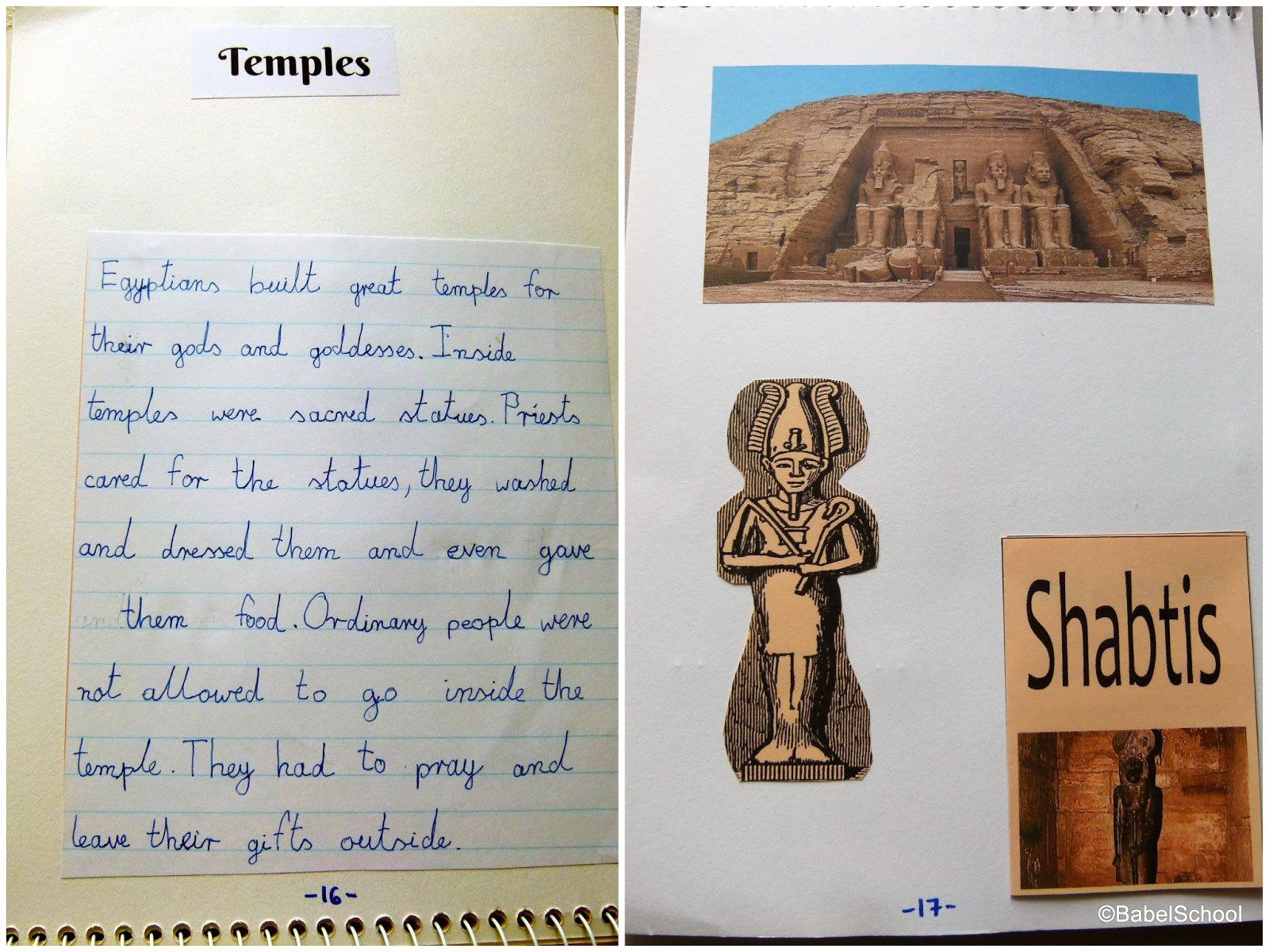 Ancient Egypt - interactive notebook by a 7-year-old (3/3)
