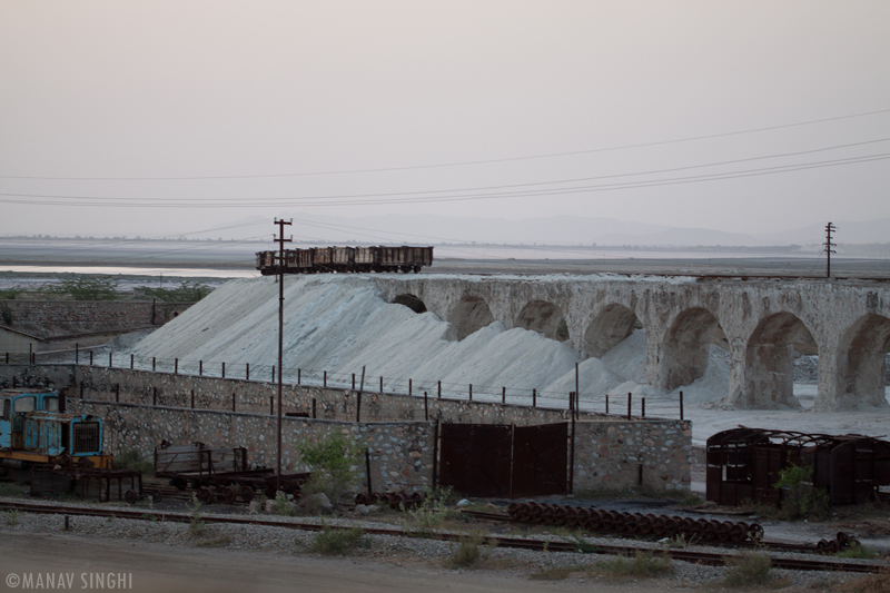 Crystallized Salt Transported to Processing Plants in Railway Bogies.