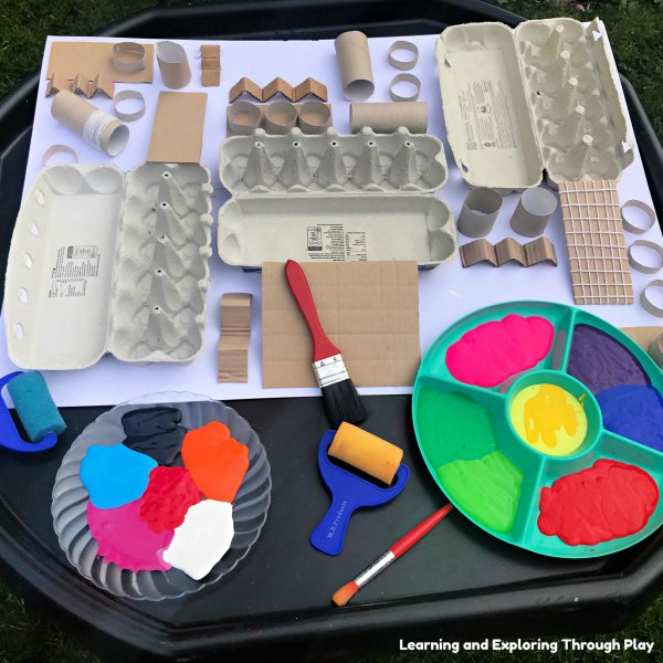 Learning and Exploring Through Play Recycled Canvas Painting