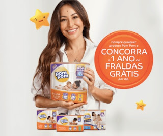 Sabrina Sato PomPom 1 Ano Fraldas Grátis Promoção