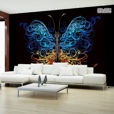 wall art 3D effect wallpaper murals for modern living rooms