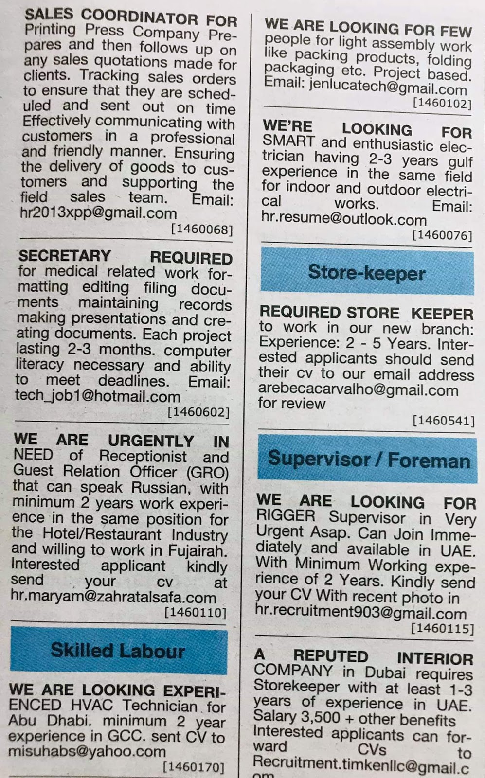 Need Staff For Uae Local Hiring Jobs Khaleej Times Uae 2711920 Jobs