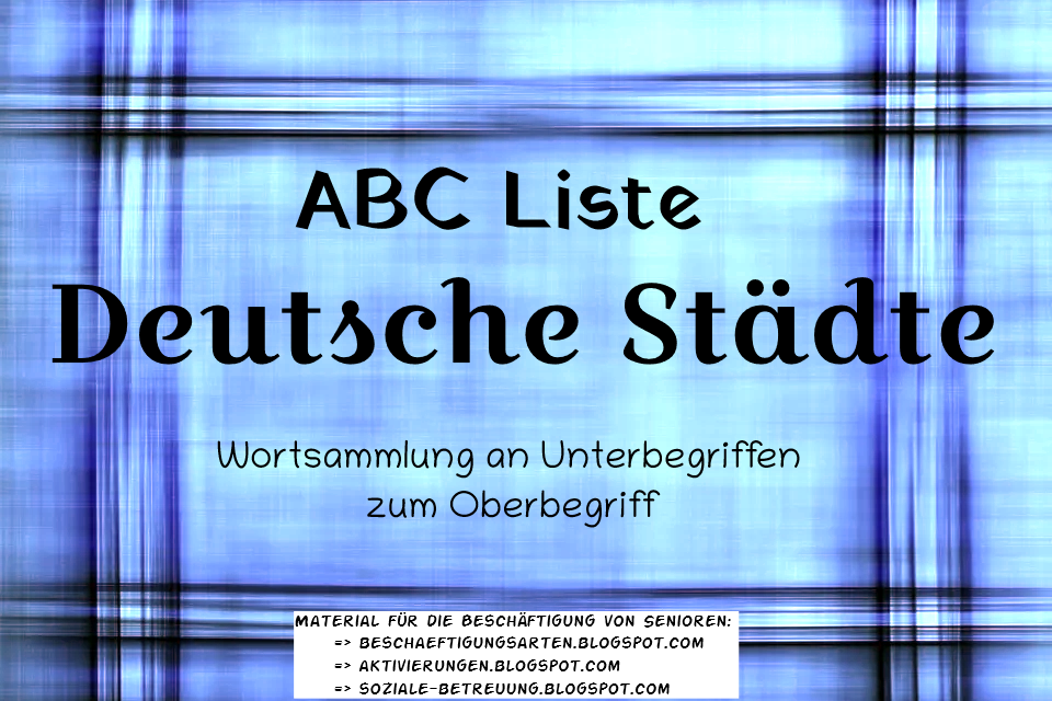 ABC Liste - Deutsche Städte