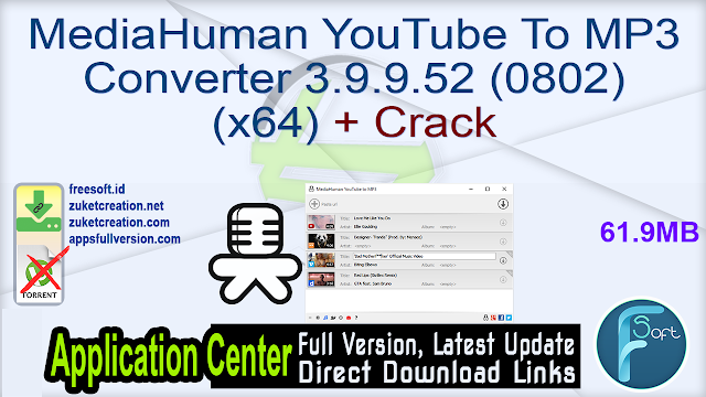 MediaHuman YouTube To MP3 Converter 3.9.9.52 (0802) (x64) + Crack