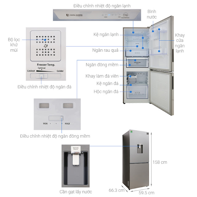 Tủ lạnh hai cửa Ngăn Đông Dưới 277L (RB27N4170S8/SV) 