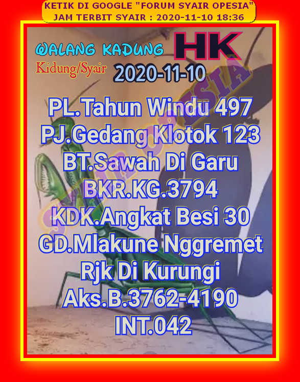 1 New Message Kode Syair Hongkong 10 November 2020 Forum Syair Togel Hongkong Singapura Sydney