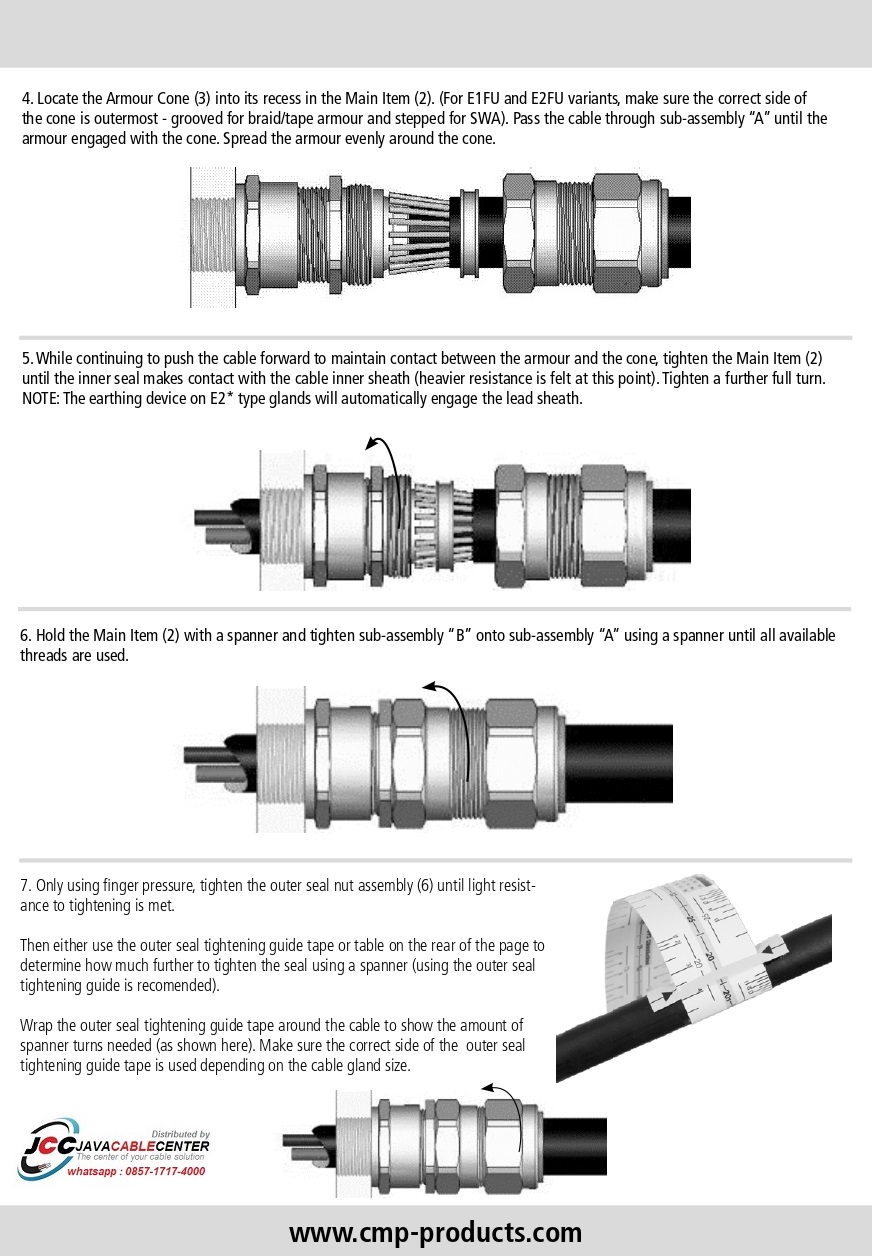 JAVA CABLE CENTER CABLE GLAND CMP E1FW SERIES SWA/AWA ARMORED
