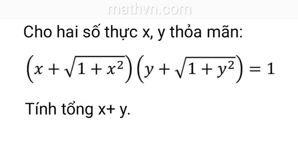 Bài toán tính tổng x + y từ một đẳng thức 'liên hợp'