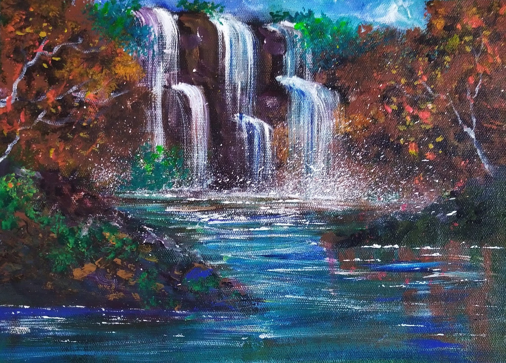 Acrylic Paintings Of Waterfalls FCXpyVdVgAEJZQq