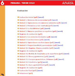 MATEMÁTICAS 6º EVALUACIÓN ANAYA