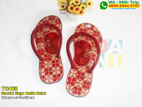 Sandal Kayu Batik Bulat