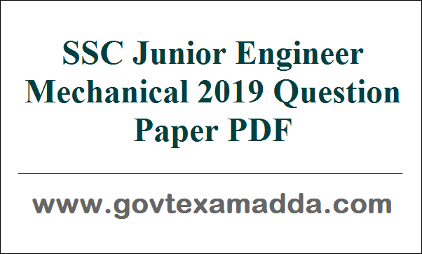 ssc je mechanical 2019 question paper pdf