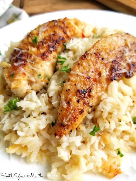 Chicken Scampi with Garlic Parmesan Rice - Food Recipes