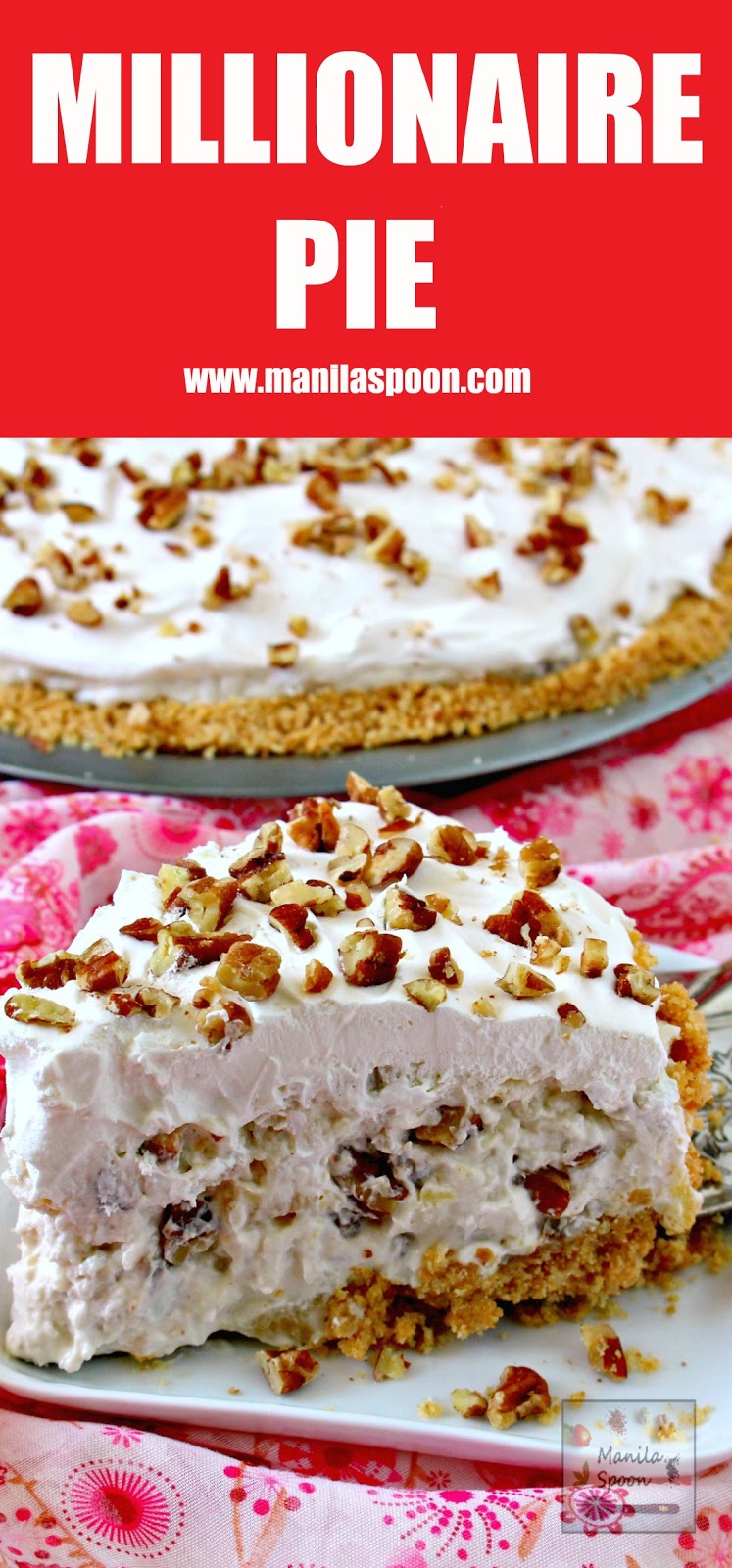 In 15 minutes or less you can make this easy and yummy classic pie that's creamy, fruity-sweet, light and no bake, too. We served this in a potluck and it was a huge hit! Perfect for Christmas and New Year celebrations!! | manilaspoon.com In 15 minutes or less you can make this easy and yummy classic pie that's creamy, fruity-sweet, light and no bake, too. We served this in a potluck and it was a huge hit! Perfect for Christmas and New Year celebrations!! | manilaspoon.com