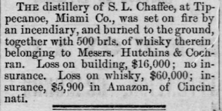 Image of news clipping about federal lawsuit against Chaffee & Co., Tippecanoe City, Ohio, in 1875.