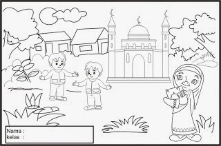 Gambar 27 Gambar Sketsa Mewarnai Masjid Terbaru 2017 201721 Bagus di