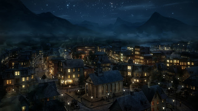 На основе карты из Call of Cthulhu RPG 3D-художник Мишель Ботичелли создал панораму Аркхэма