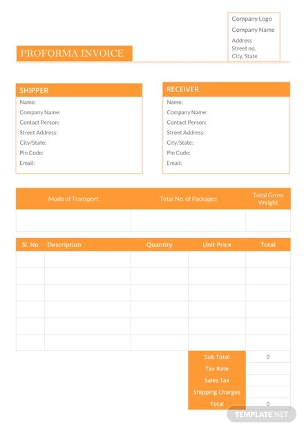 Pro Forma Invoice Samples - Collage Template