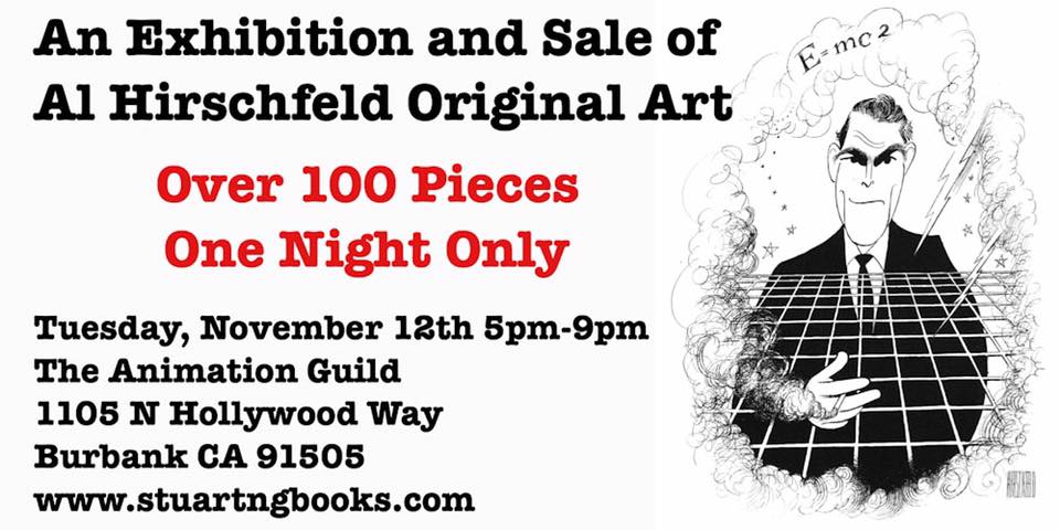 Behind the Scenes at Stuart Ng Books: ONE-NIGHT EXHIBITION OF HIRSCHFELD  ORIGINALS ON 11.12.19 -- UPDATED 11.17.19