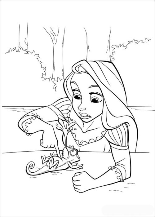 Princess Rapunzel and Family | Tangled Disney Coloring Pages title=