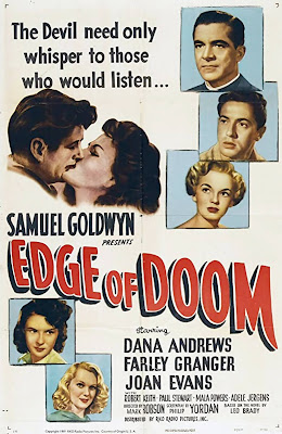 Poster for the 1950 film EDGE OF DOOM