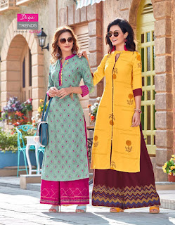 Diya trendz biba vol 2 kurti with palazzo