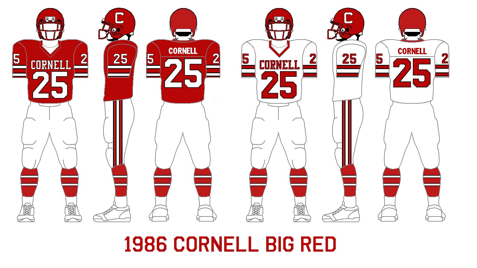 Gridiron Garb Cornell Big Red 1985 89 