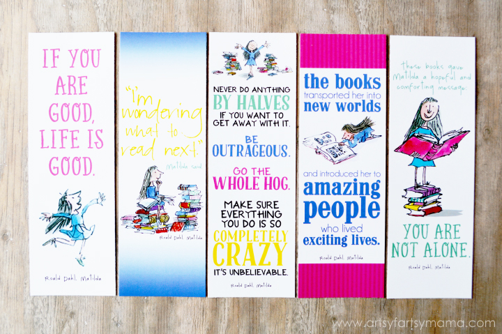 Free Printable Roald Dahl Bookmarks at artsyfartsymama.com