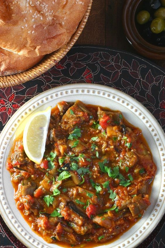Moroccan Eggplant Salad (Zaalouk) healthy dinner recipe