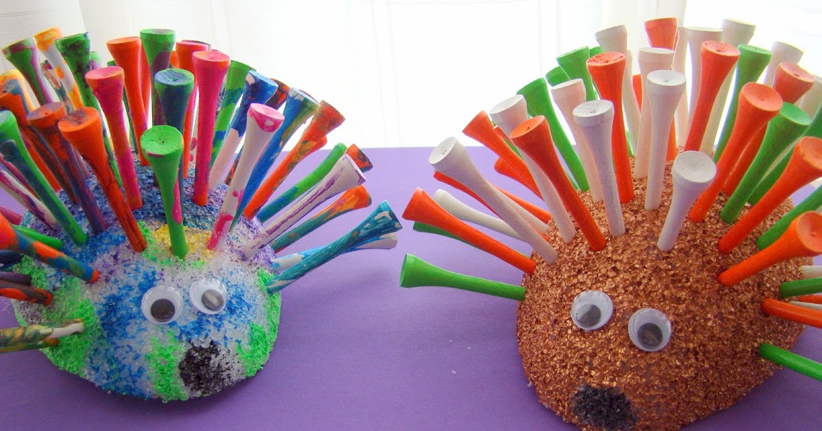 Preschool Crafts for Kids*: Father's Day Golf Tee Porcupine Craft